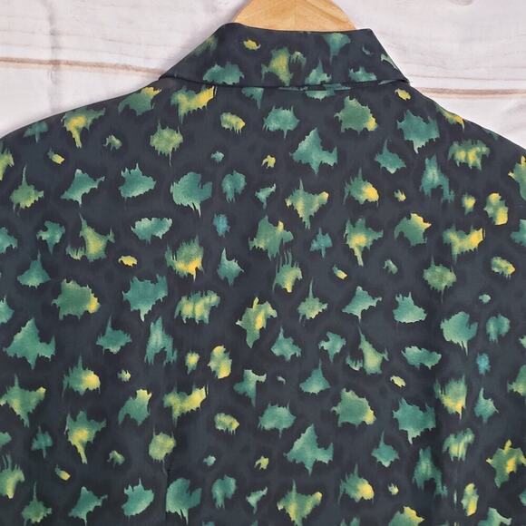Positive Attitude Y2K Blouse Womens Size 14 Green Floral Ruffle Whimysgoth Retro - Picture 6 of 9